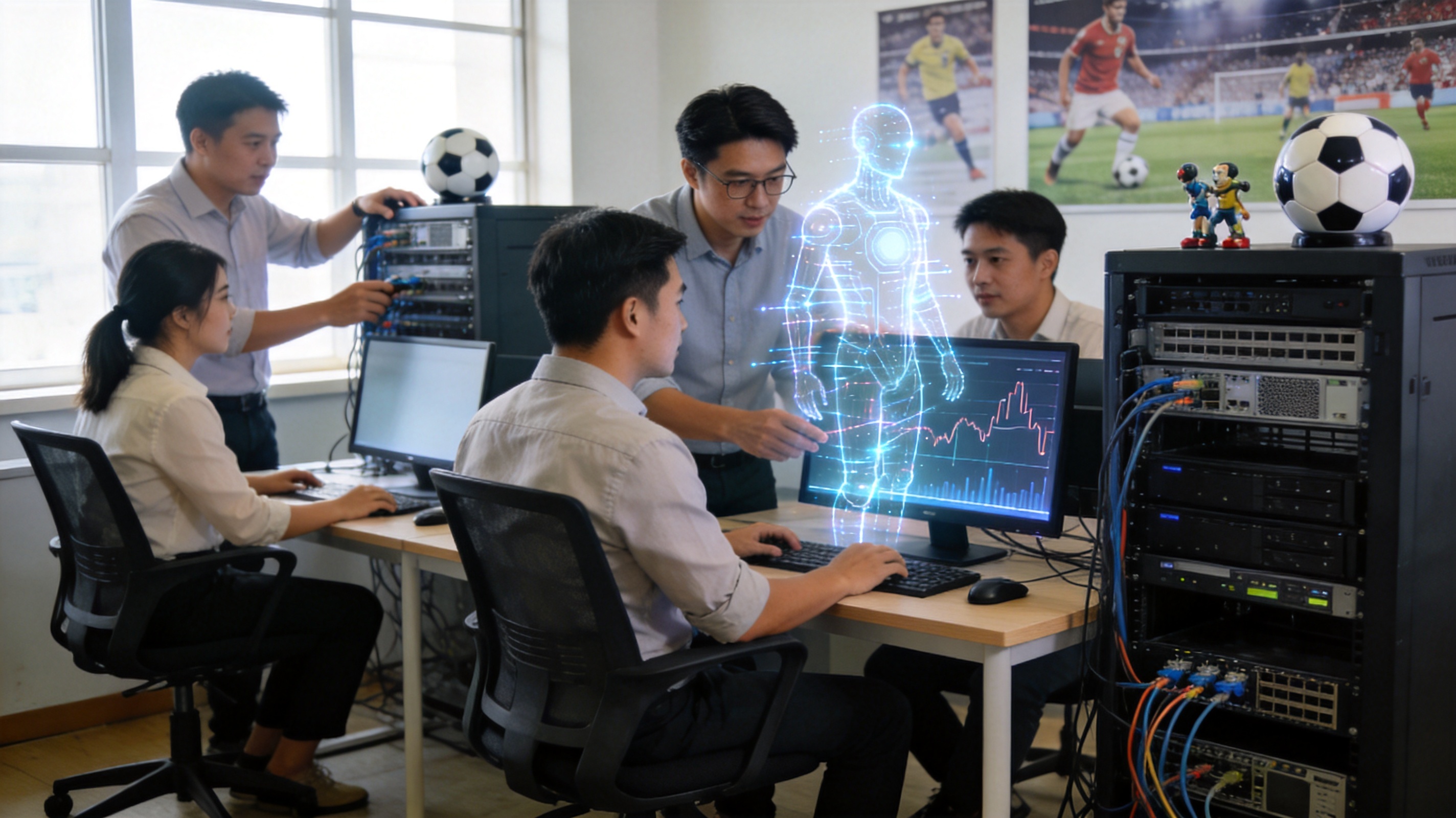 米兰平台数据中心团队及足球赛事合作图